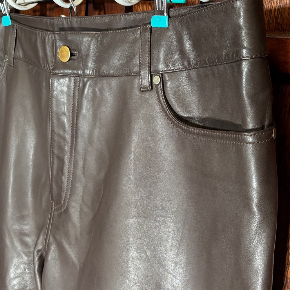 Sundance Women’s Brown Soft Leather Ankle Pants Sz. 32 - NWT - Picture 7 of 14